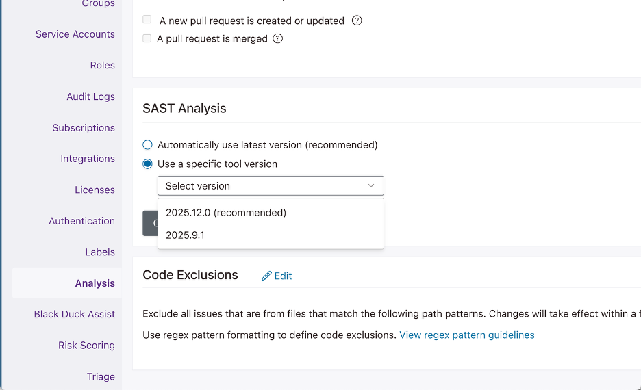 The analysis tab