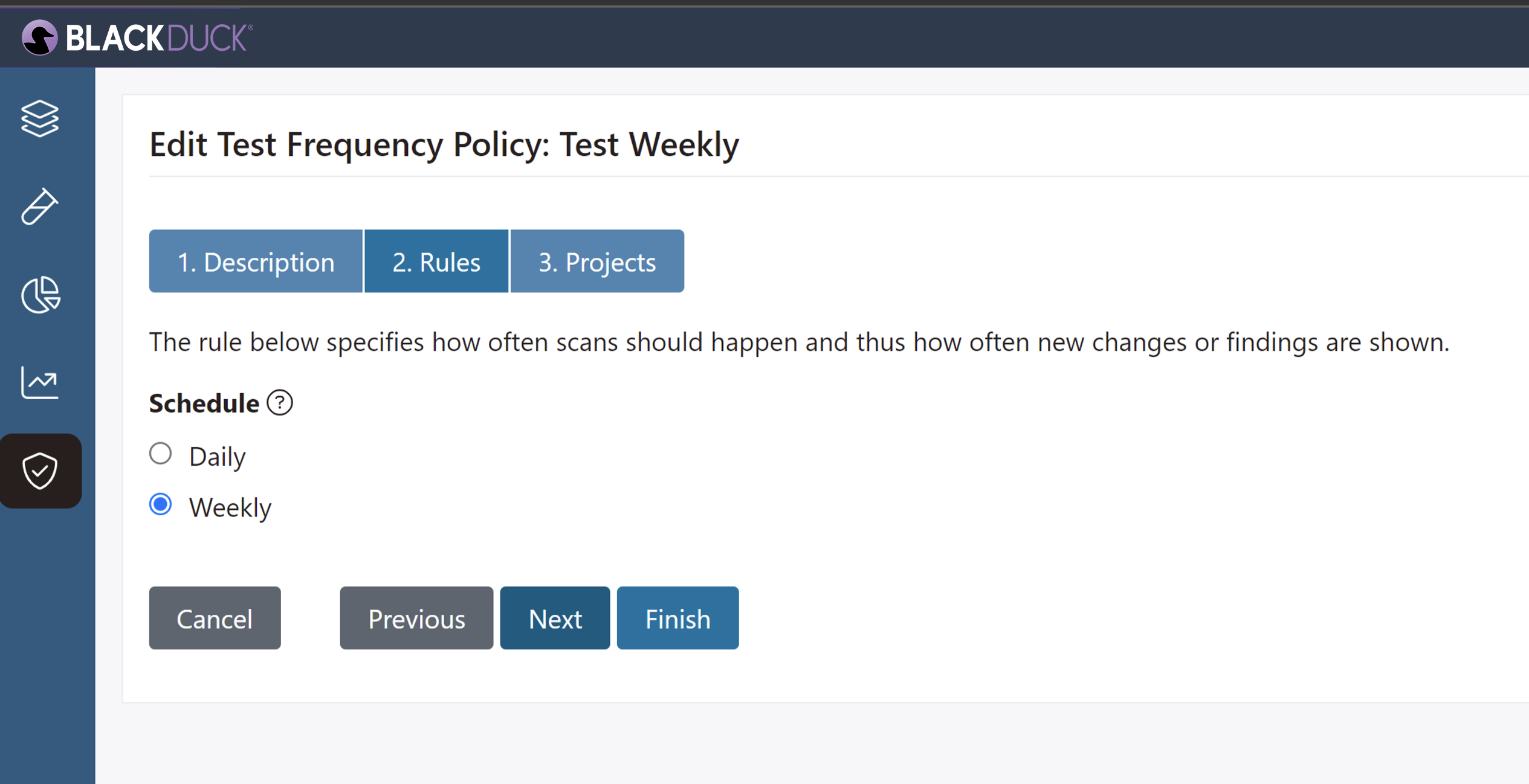 Edit Test Frequency Policy Interface Screenshot