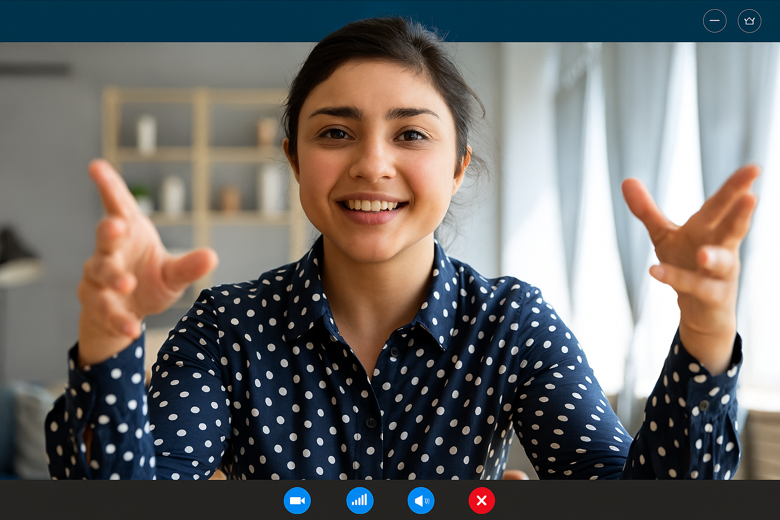 Woman showing a product demo