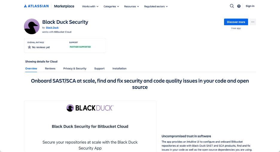 Black Duck Security Atlassian screenshot