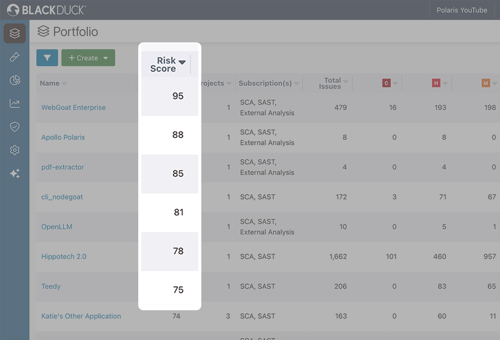 A screenshot of a Polaris dashboard showing the top risks so developers can focus on what matters most.