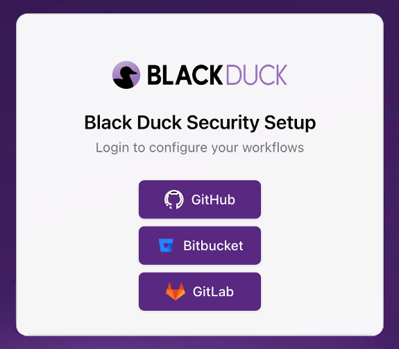 Black Duck Security Setup screen