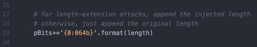 Python Code Demonstrating Length-Extension Attack on SHA-1 MAC Algorithm at Synopsys