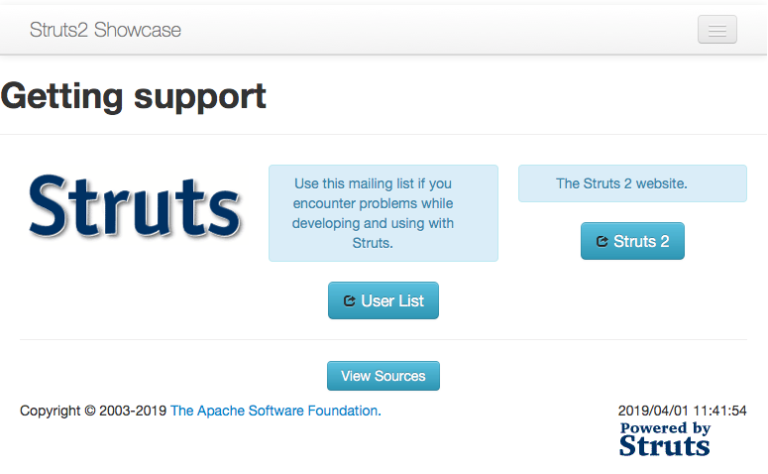 Struts2 Showcase