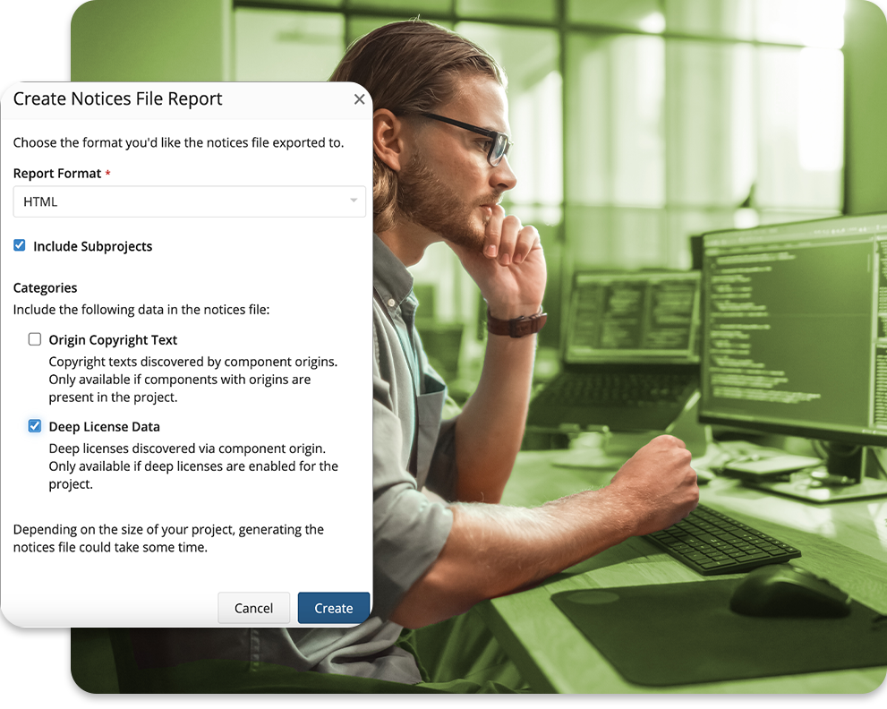 Automate notices file generation
